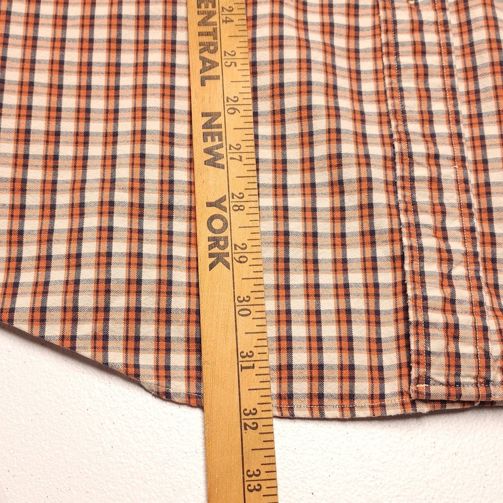 Abercrombie & Fitch Shirt Mens XL Orange Plaid Cotton Button Down - Picture 8 of 9